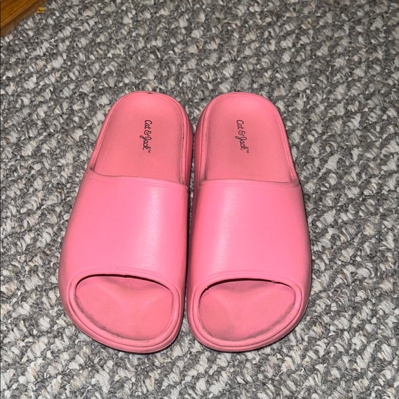 Cat & Jack Other - Cat & Jack Pink Open-Toe Slippers